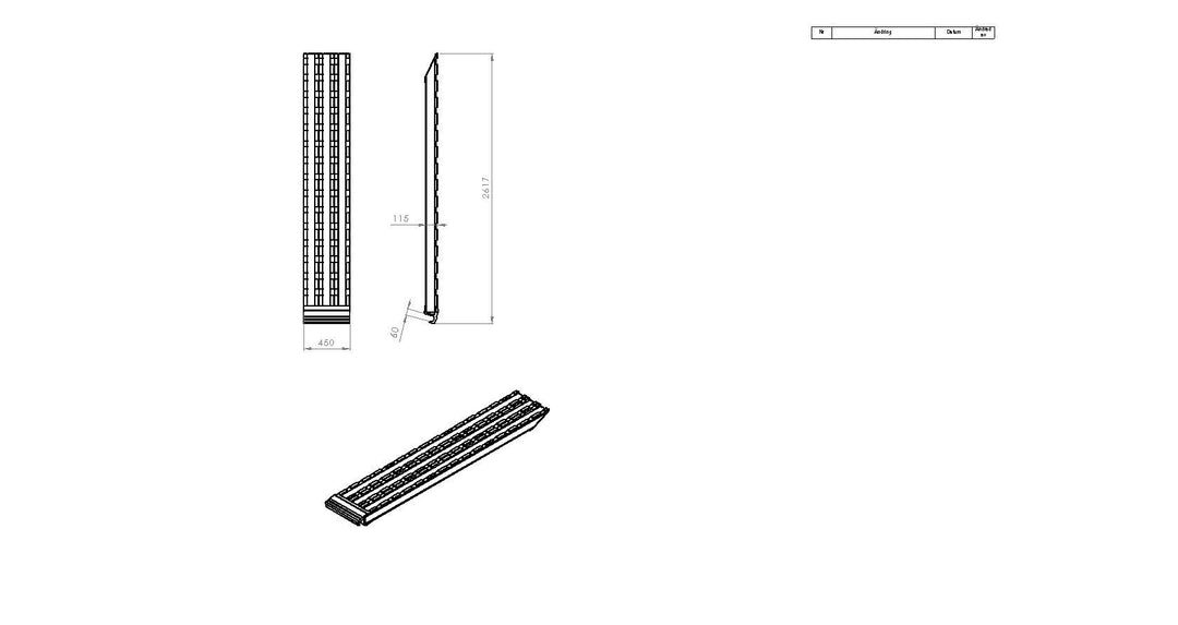 Ramp aluminium 14t. L2500 B450 Hake 58496 10821