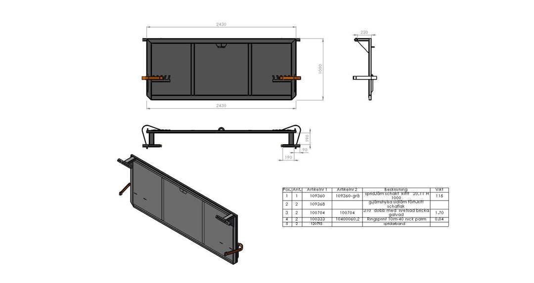 Spridarläm H1000 höglyft 110352