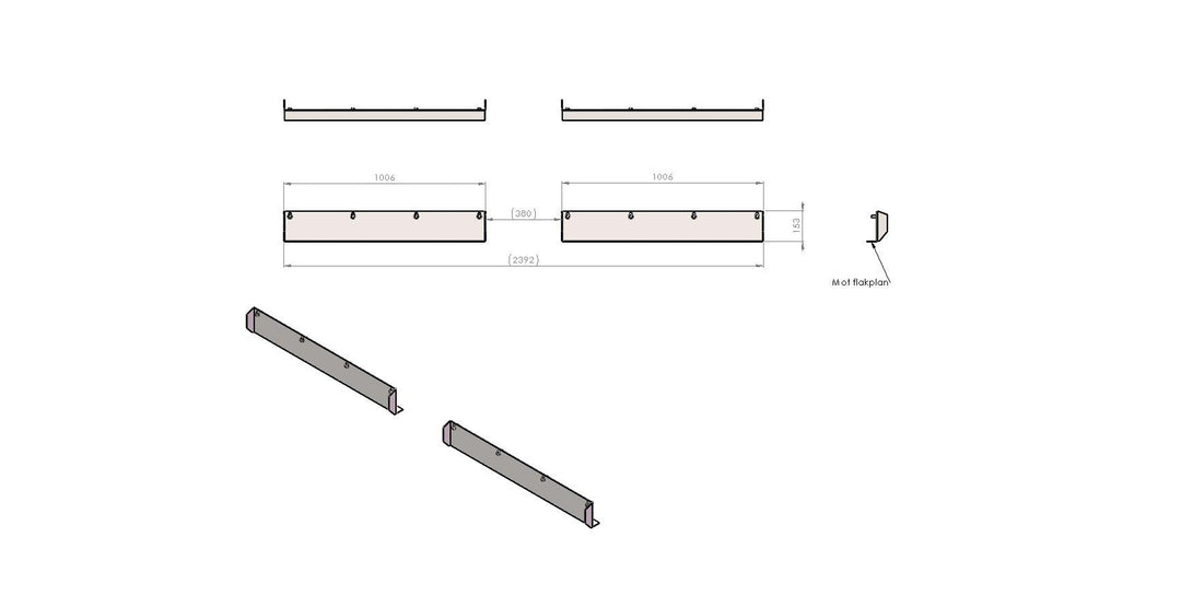 Spannmålslucka avskärmat utsläpp 385mm Bultad 119668