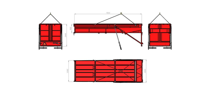 Kassett+tak Fältflak MQ75 L7500 H1000 43,5kbm 124881