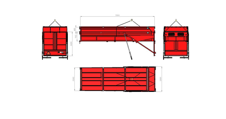 Kassett+sarg+tak Fältflak MQ75 L7500 H1500 52kbm 124885