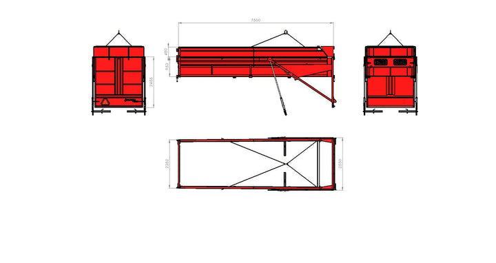Kassett+sarg Fältflak MQ75 L7500 H1500 52kbm 124887