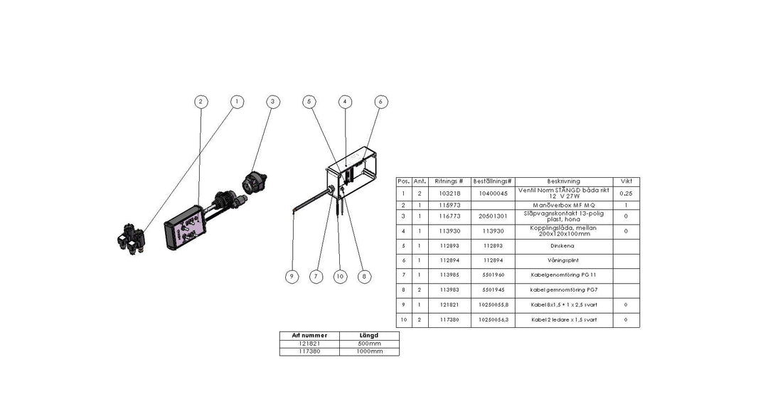 Mooring elstyrd förarplats 125163