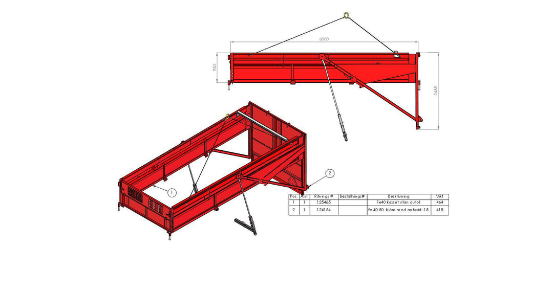 Kassett Fältflak MQ60 L6000 H1000 35kbm 125344