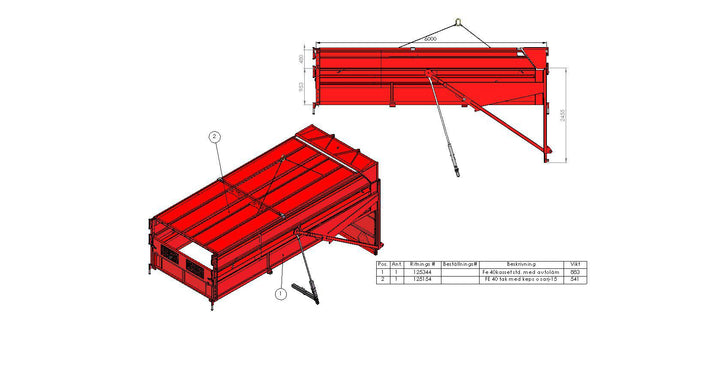 Kassett+sarg+tak Fältflak MQ60 L6000 H1500 41,5kbm 125346