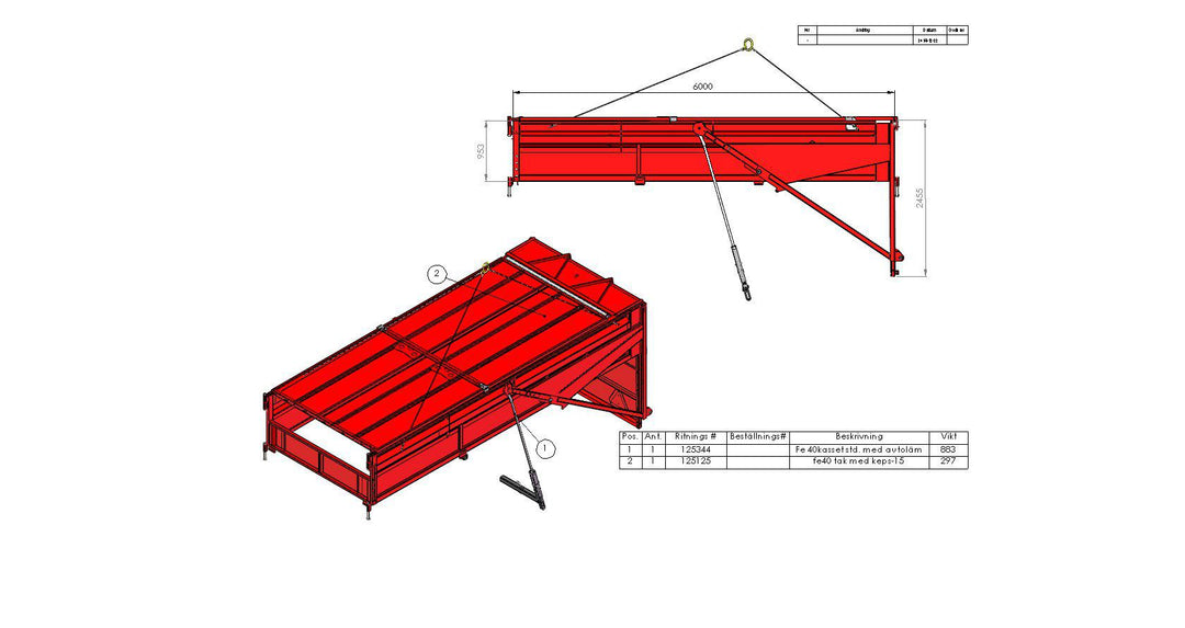 Kassett+tak Fältflak MQ60 L6000 H1000 35kbm 125347