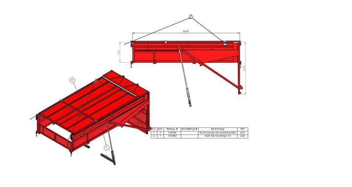 Kassett+tak Fältflak MX L5050 H1000 29kbm 125350