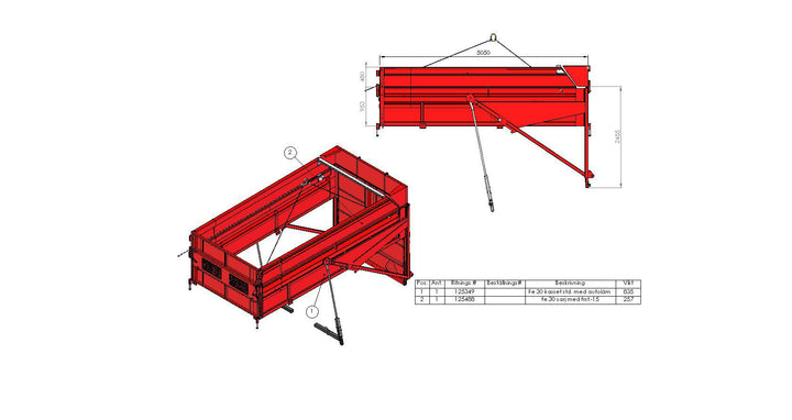 Kassett+sarg Fältflak MX L5050 H1500 34,5kbm 125351
