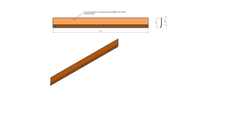 Förhöjd schaktläm 200mm (där standard är 300) 134342