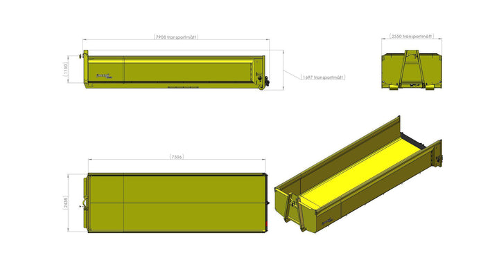 Schaktrullflak 6.1 L7500 H1150 B2550 21kbm 136070