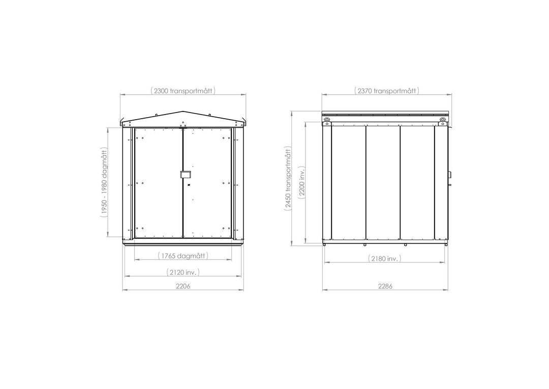 Miljöskåp 2 Dörrar Typ 310 Med låskåpa ZnAlMg 136970