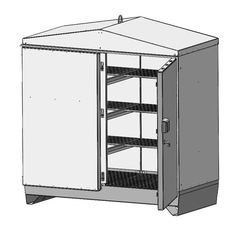 Miljöskåp 2 Dörrar Typ 210 Med låskåpa ZnAlMg 136980
