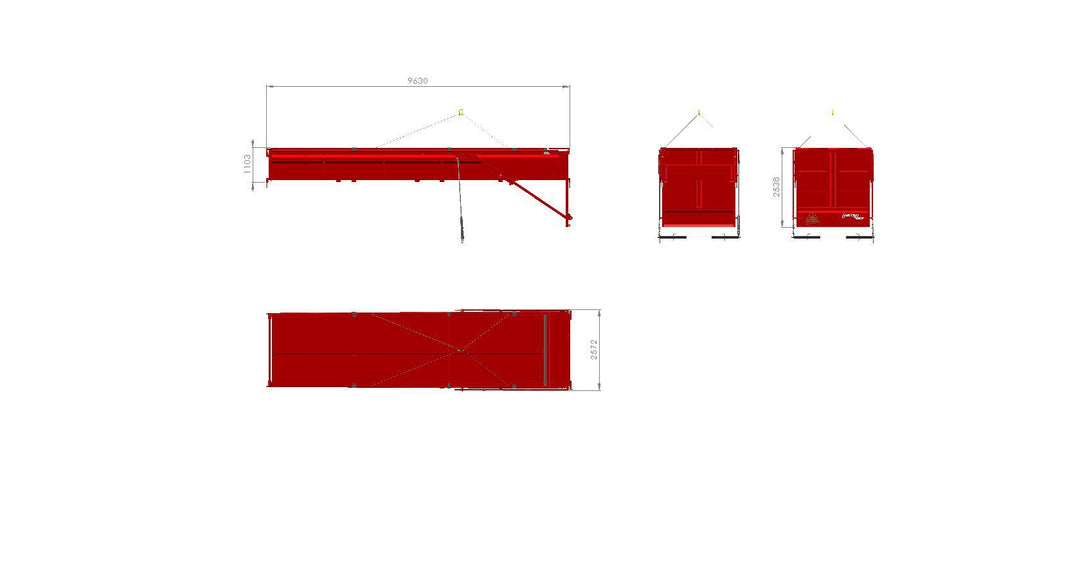 Kassett+tak Fältflak MQ95 3ax L9500 H1000 55kbm 142379