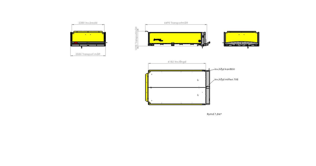 Schaktflak MQ41 bultat L4165 H800 B2550 8,2kbm 148839