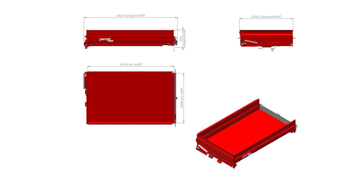Låglämsflak HD Mid/No L4165 H600 B2550 6,1kbm hydr.helläm 169870