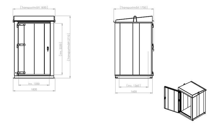 Gasskåp 1st gaspaket/häck EI60 Utomhusbruk 175520