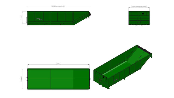 Rotflak MQ75 hydr.öppning L7500 H1500 B2550 24kbm 104920