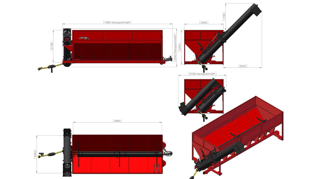 Omlastningsflak MQ75 PTO 540 L6000 H2000 B2600 24kbm 108402