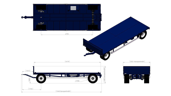 Tvåaxlad vagn bilstyrd L6250 455/40x22,5 124258