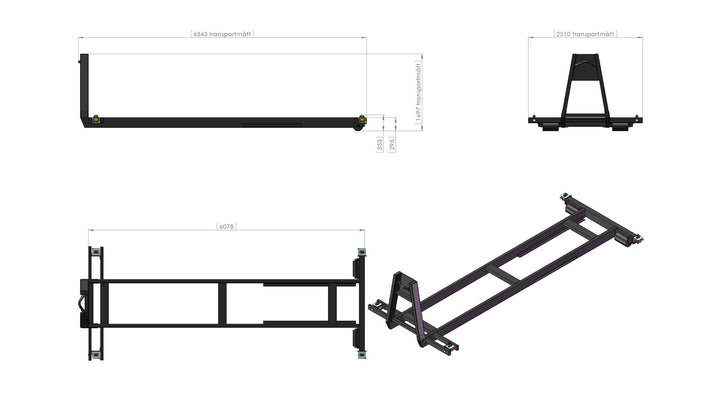 Sjöfartscontainer rullram 20" 127978