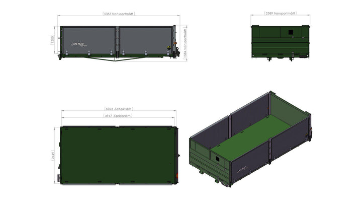 Cityflak aluminumläm MX L5050 H1200 B2550 14,5kbm 134971