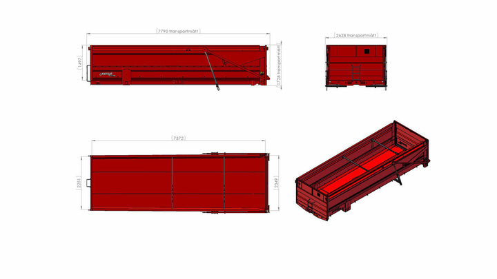 Fältflak autoläm MQ75 L7500 H1500 B2550 26kbm 138157