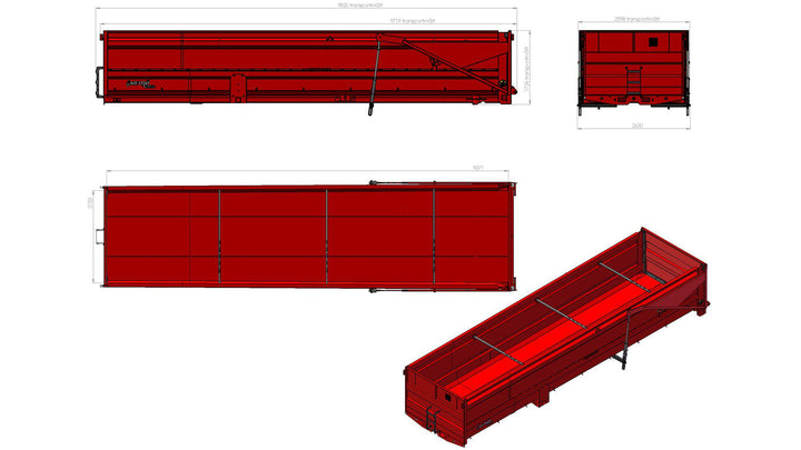 Fältflak autoläm MQ95 3axlad L9500 H1500 B2550 33kbm 142301
