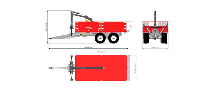 MX Lågläm HD L5050 H900 11kbm ramsrt.+kranfäste 560/45x22,5 142875