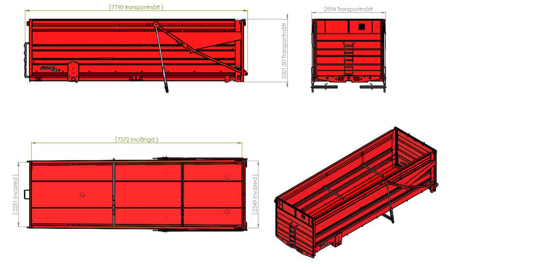 Fältflak autoläm MQ75 L7500 H2000 B2550 37kbm 149452