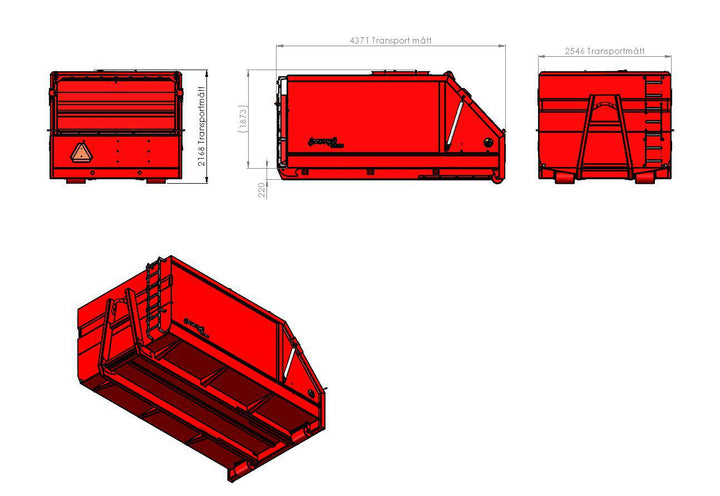 Slakvattenrullflak L4165 H1750 B2550 157526