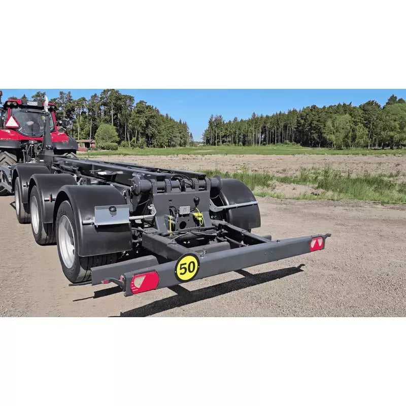 Hakenliftanhänger mit hydraulischer Hecksicherung und teleskopierbarem Heckunterfahrschutz 172481